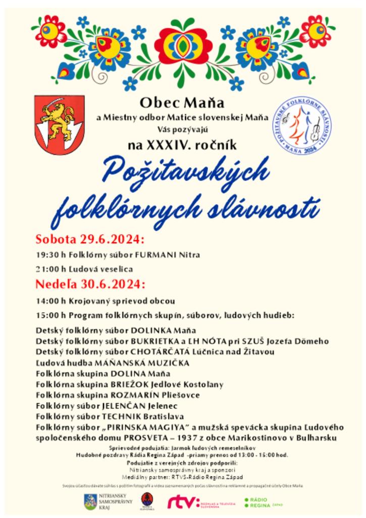 Poitavsk folklrne slvnosti 2024 Maa - XXXIV. ronk