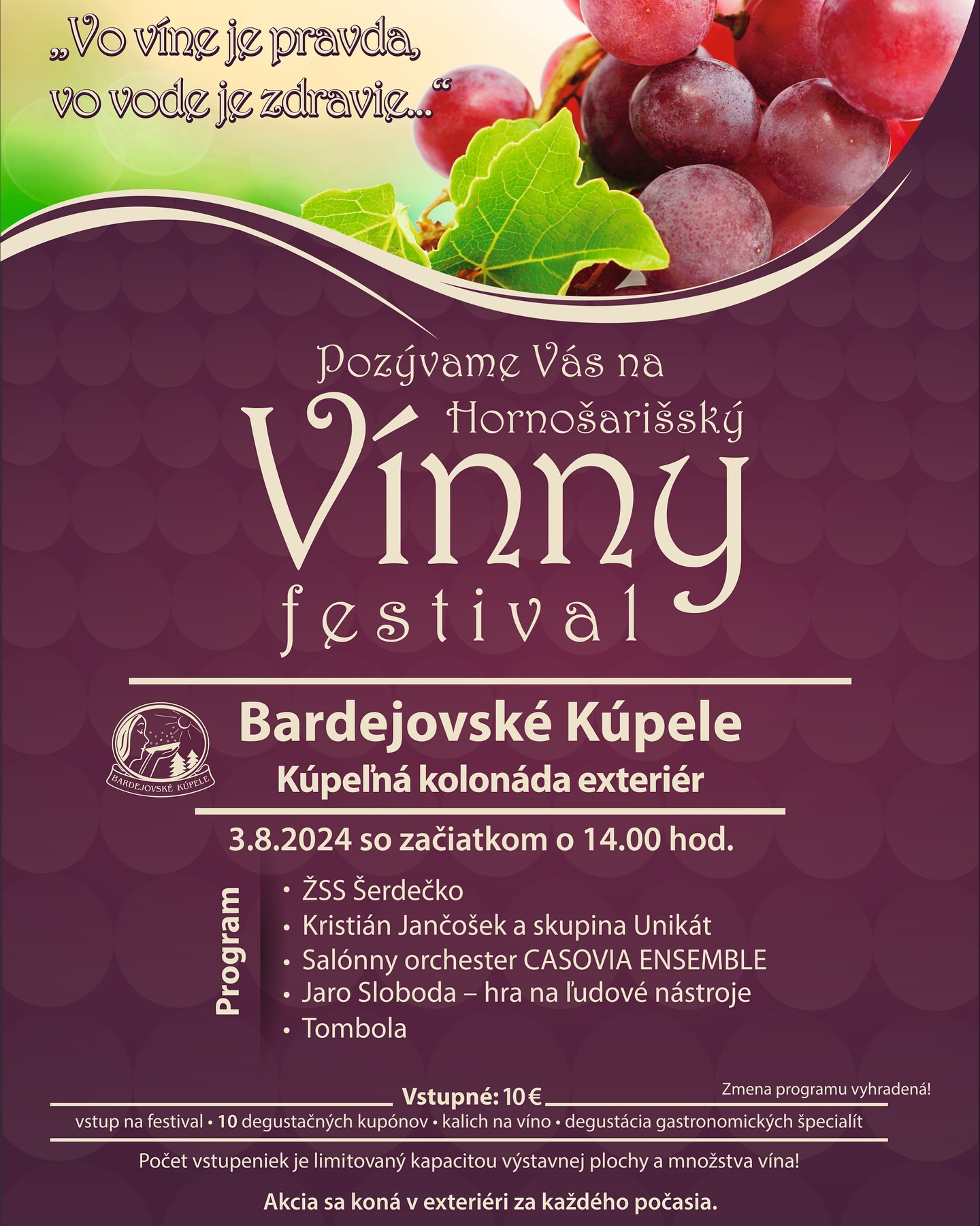 Hornoarisk Vinn festival 2024 Bardejov