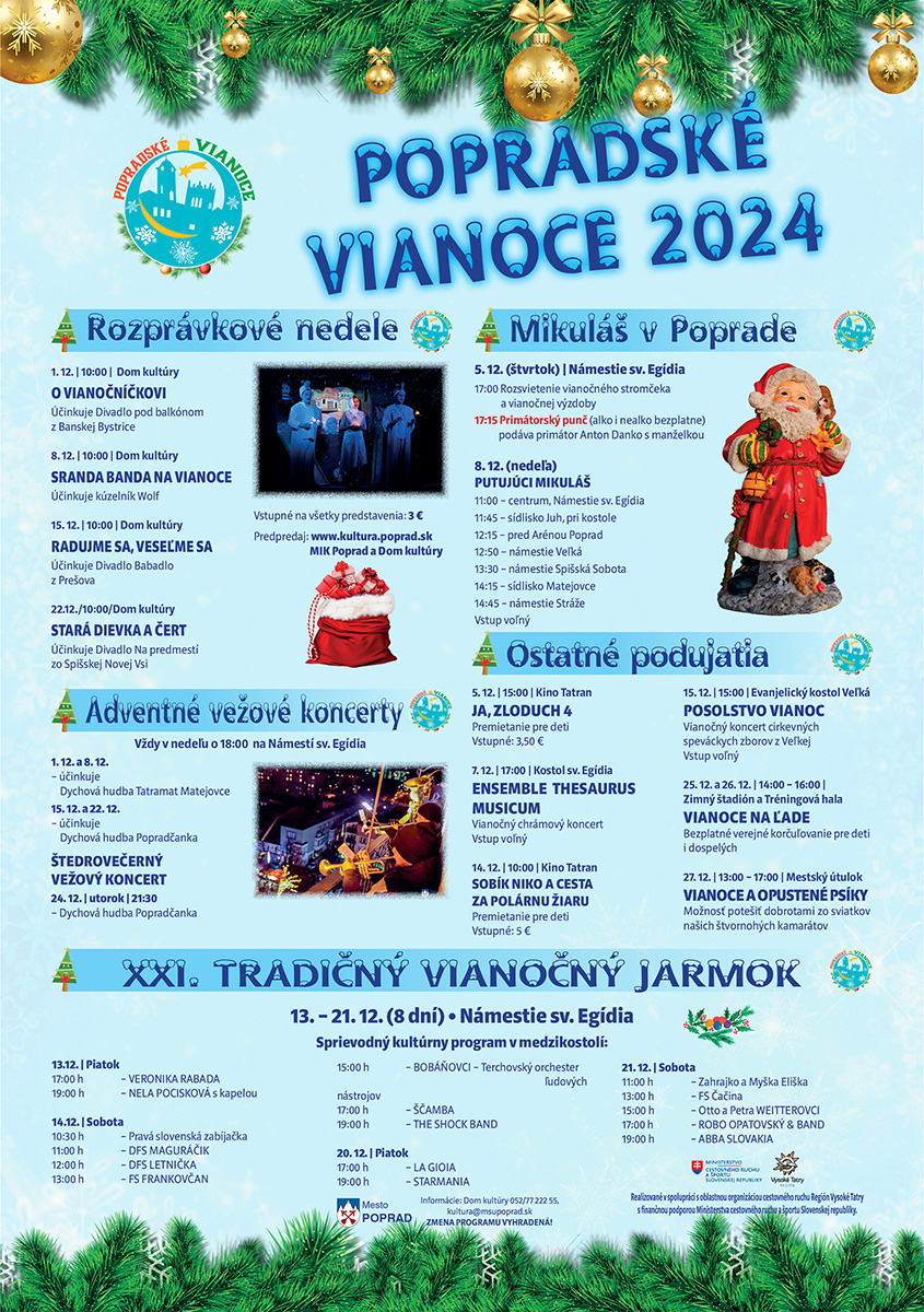 Popradsk Vianoce 2024 Poprad a XXI. Tradin Vianon jarmok