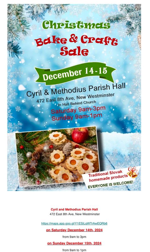 Christmas Bake & Craft Sale / Peenie vianonho peiva a predaj 2024 Vancouver