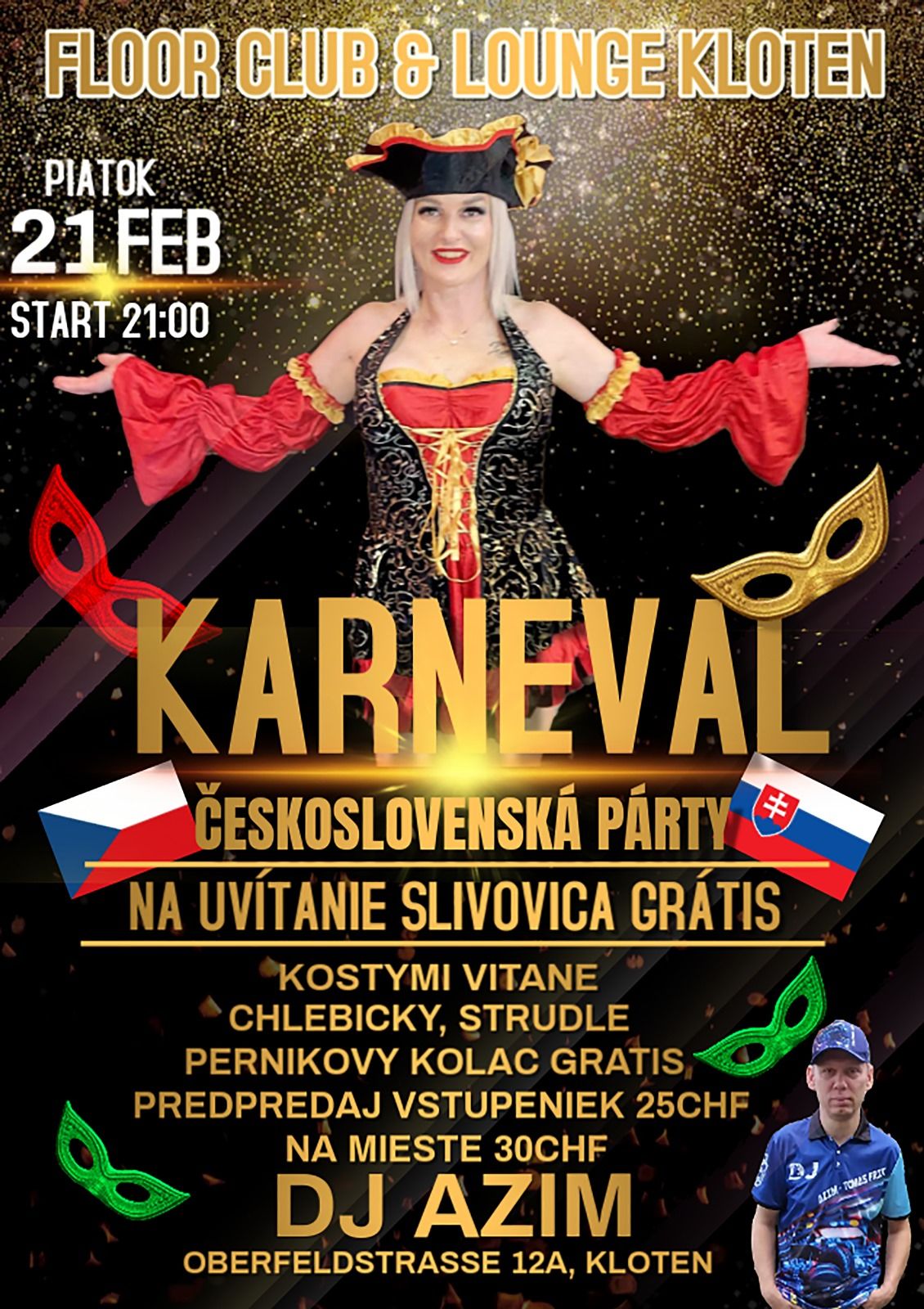 Karneval esko Slovensk prty 2025 Kloten